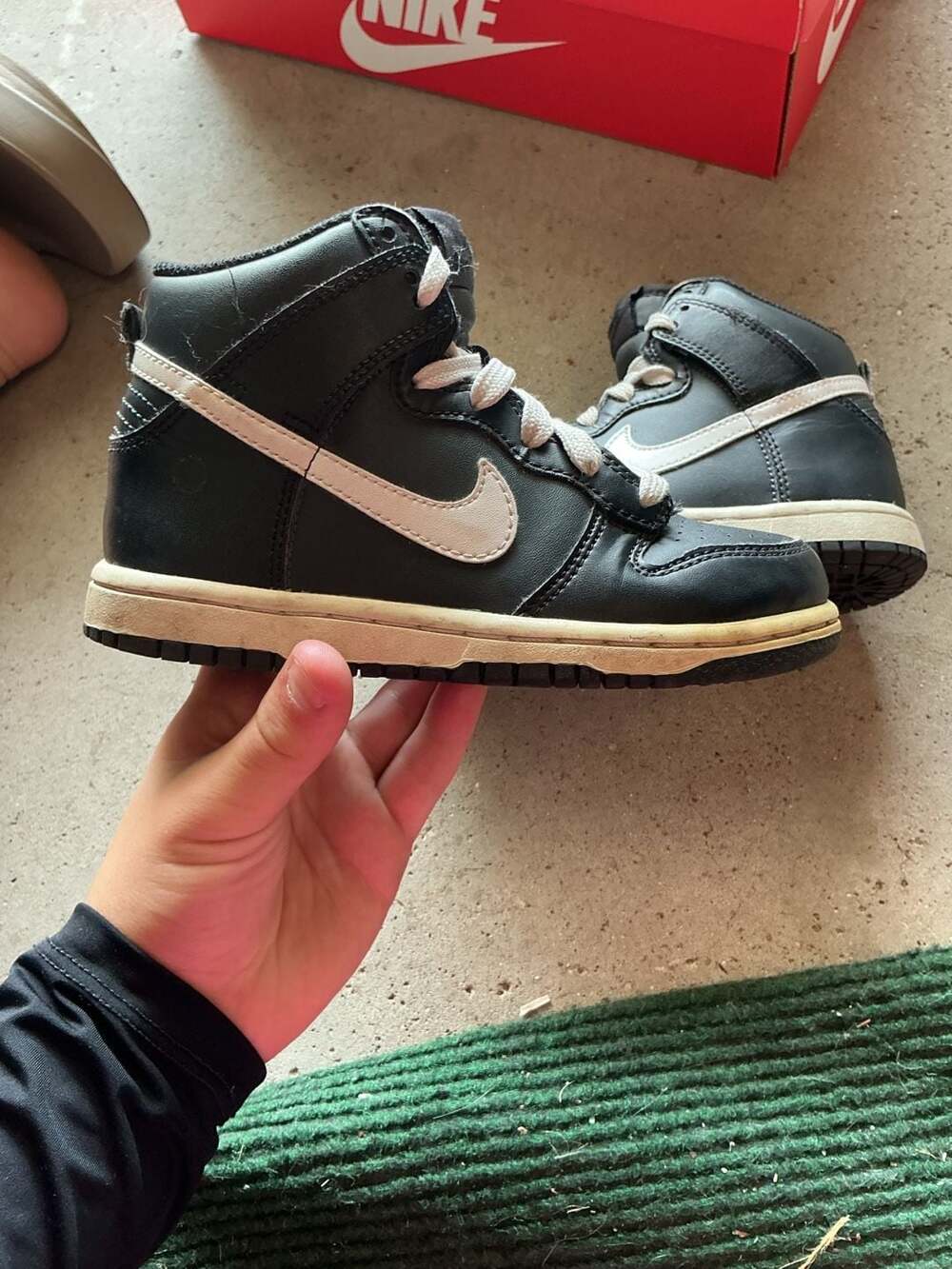 Nike Dunk High PS Anthracite Black White Youth Sneakers Size 12C